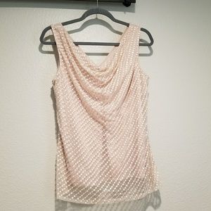 Marina Blush Sequin and Bead Tank